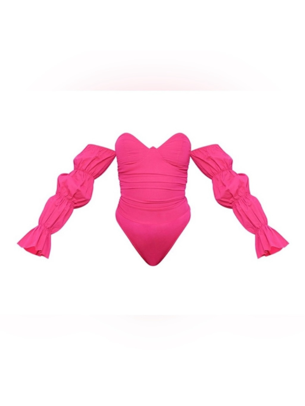 PrettyLittleThing Hot Pink Off-Shoulder Bodysuit
